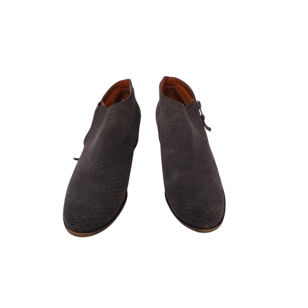 womens lucky brand suede ankle bootie zip sides size 8.5